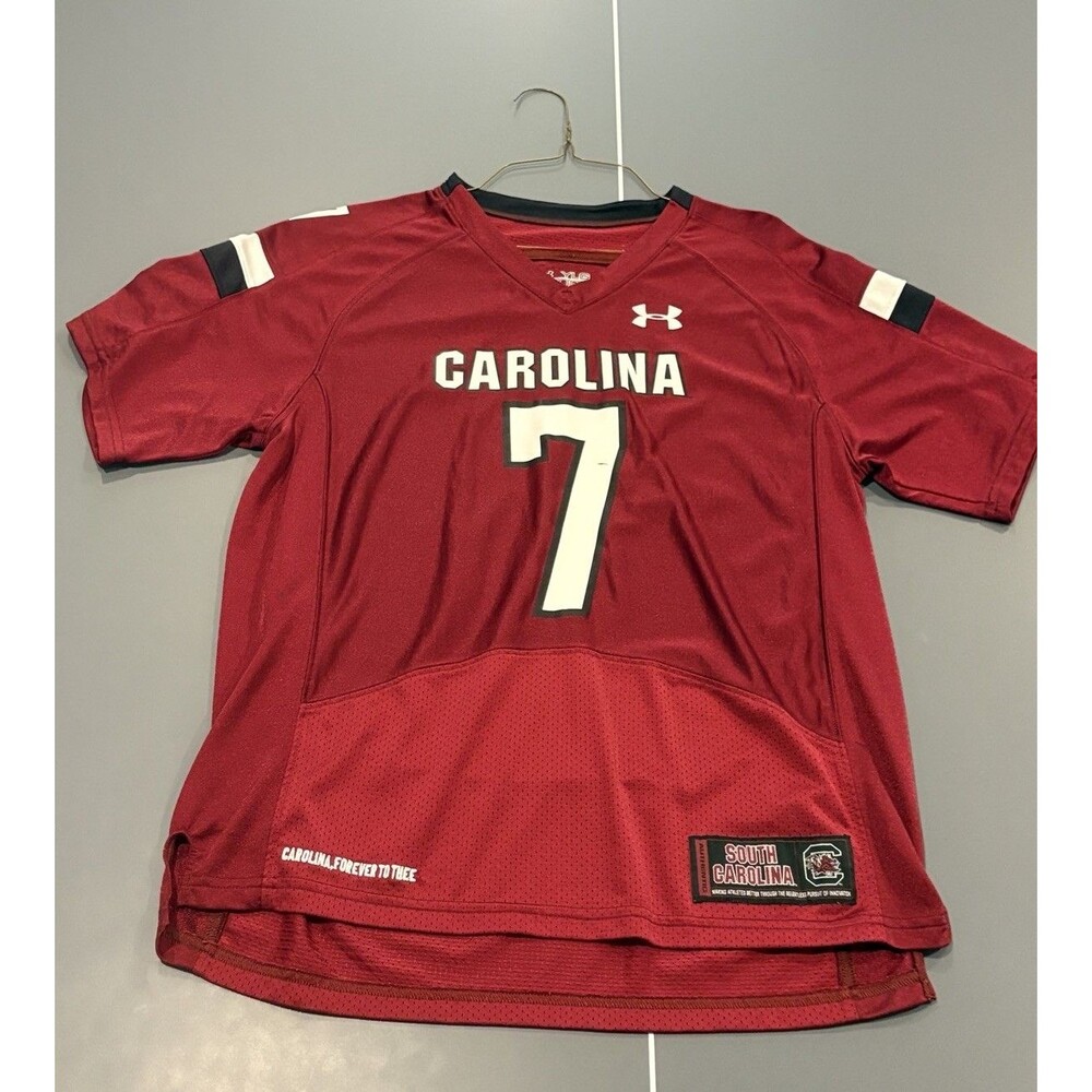 Rare Under Armour South Carolina Gamecocks #7 Football Jersey Red Youth Large L